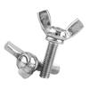 5pcs M6 DIN316 304 Stainless Steel Thumb Butterfly Wing Hand Bolts Screws