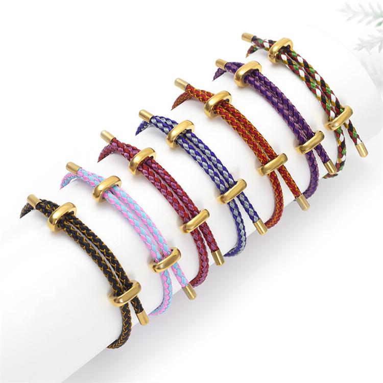 8-Shaped Stainless Steel Buckle 3MM Adjustable 20% Lucky Beaded Weave Bracelet Fashionable Couple Jewelry Wire Rope Bangles