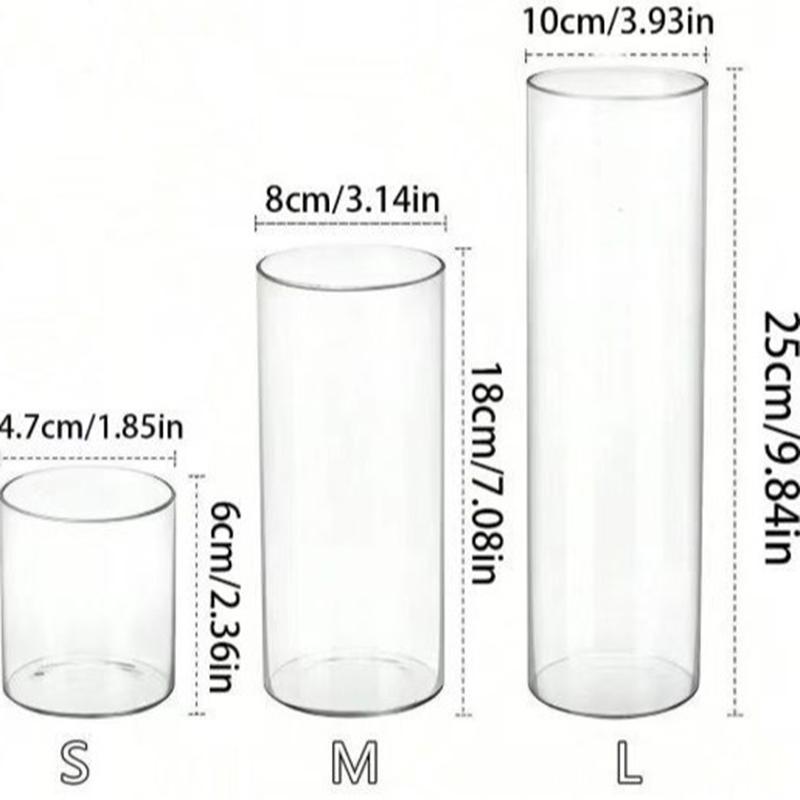 Light Luxury Vase Ins Style Cylinder Vase Transparent Flower Vase Living Room Decoration Vase Household Hydroponic Plants Cup