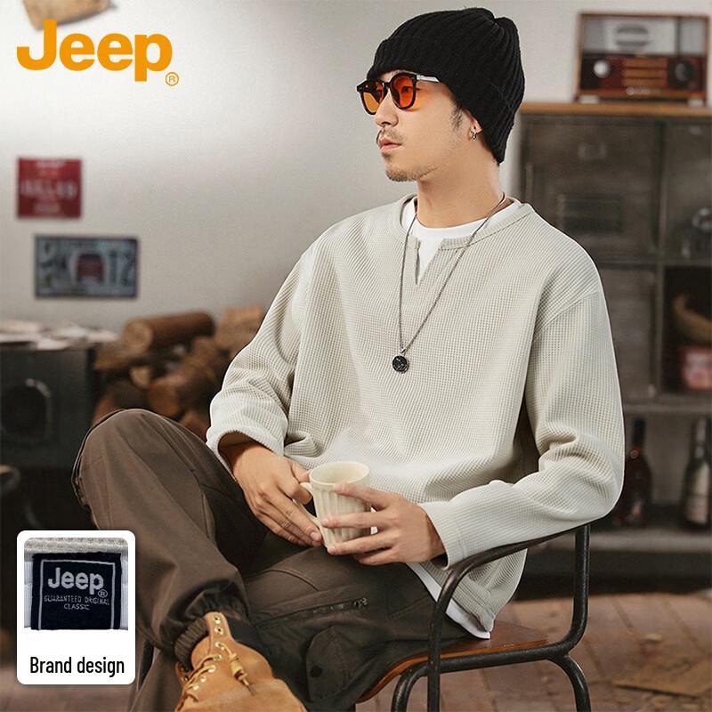 JEEP Men s Waffle Knit Layered Long-Sleeve T-Shirt 2XL
