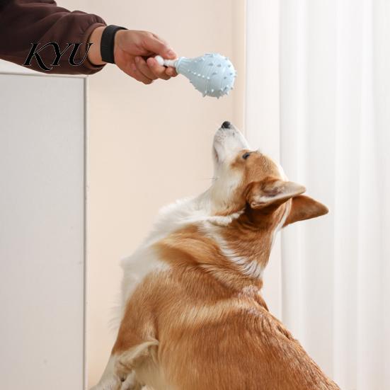 Anxiety Relief Toys for Dogs Dog Treat Dispenser Toy, Spiky Chicken Leg Chew Rubber Interactive Durable Fetch Puzzle Feeder Aggressive Chewers, Dental