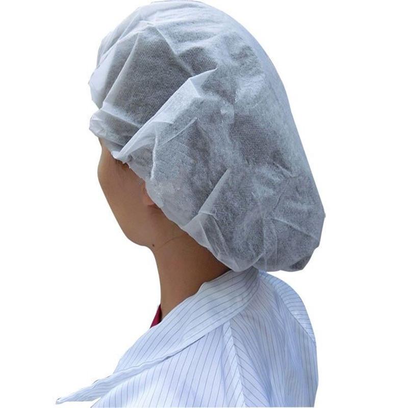 Verdickte Einweg-Haarnetzkappen aus Vliesstoff - Staubdichte Runde Kappen für Köche, Werkstätten, Schönheitssalons