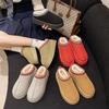 Fashion Winter Plush Shoes for Women Easy to Wear Snow Boots Suede Warm Soft Outdoor Plush Slippers Women Solid Color Thick Soled Shoes