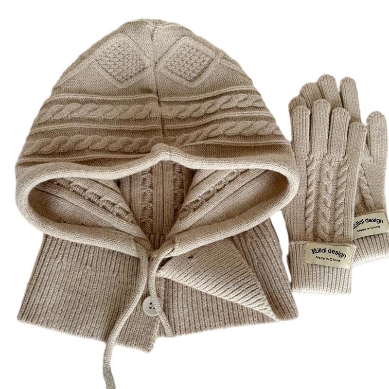 New Winter Hat for Women Korean Fashion Autumn and Winter Red Knitted Hat Fashionable and Versatile Warm Head Wool Hat Ear Protection
