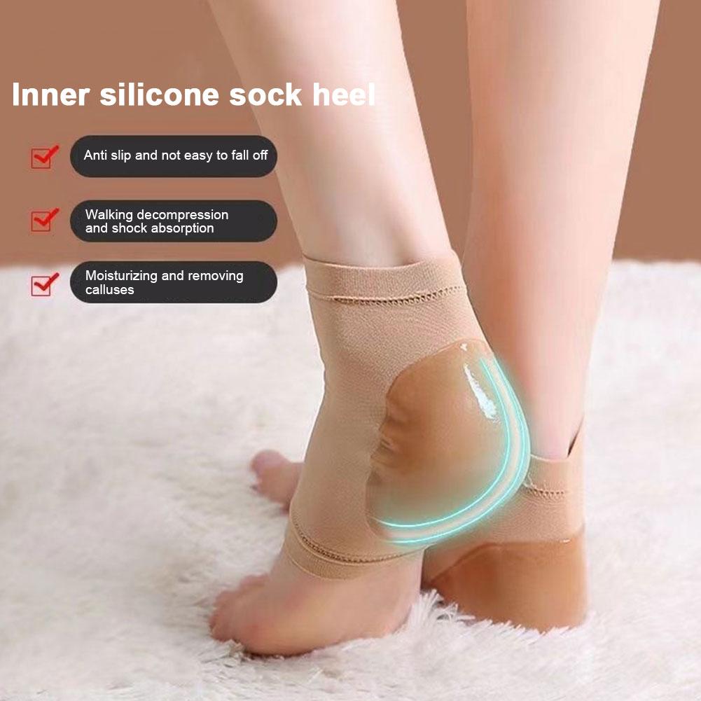 Heel Protector Silicone Heel Moisturizing Socks Anti-Crack Protective Cover Plantar Fasciitis Pain Relief Foot Care Heel Socks