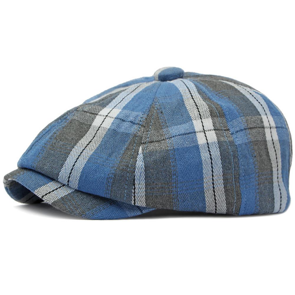 HT4637 Berets for Men Women Vintage Artist Painter Plaid Beret Hat Male Female Adjustable Ivy Flat Cap Spring Summer Beret Caps