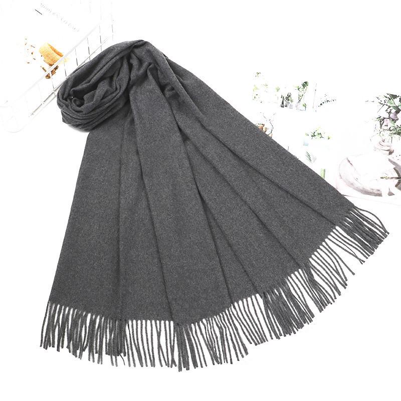 Wool & Cashmere Winter Scarf for Women & Men - Solid Color, Large, 2026 New
