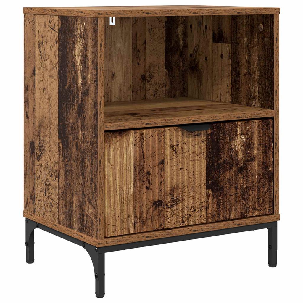 Nightstand with Drawers Rustic Wood Look 49 X 36 X 61 Cm Engineered Wood