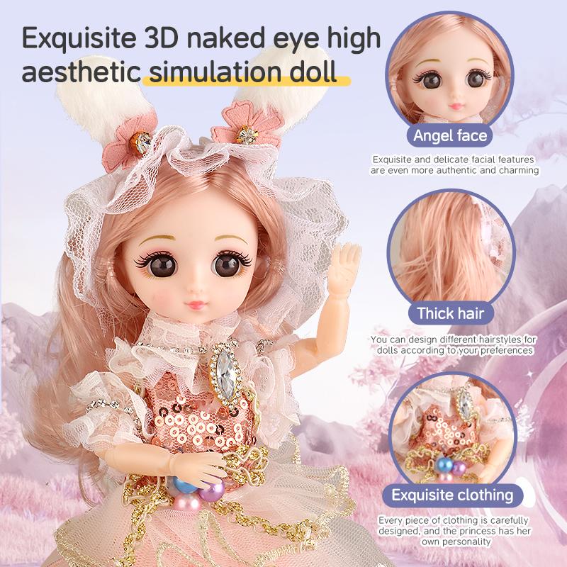9 Inch Motorized Fashion Princess Doll With Led Lights And Music, Princess Toy Sets For Girls And Kids, Exquisite Birthday Gifts
