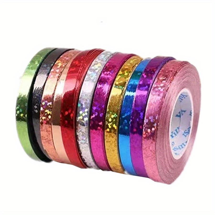 10 Rolls of Laser Ribbon Binding, Halloween Gift, Christmas Gift, Valentine's Day Gift Wrapping Ribbon, Rainbow Ribbon Balloon