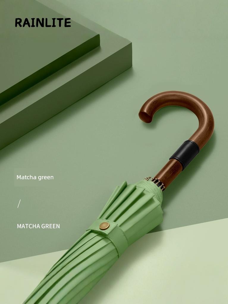 Ombrello Rainlite Manico Lungo Grande Automatico Uomo d'Affari Rinforzato Spesso Resistente al Vento Forte Ombrello da Golf Manico Curvo