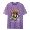 2026 Summer Men's Retro Short Sleeve Washed T-Shirt - Versatile, Trendy Print, Loose Fit