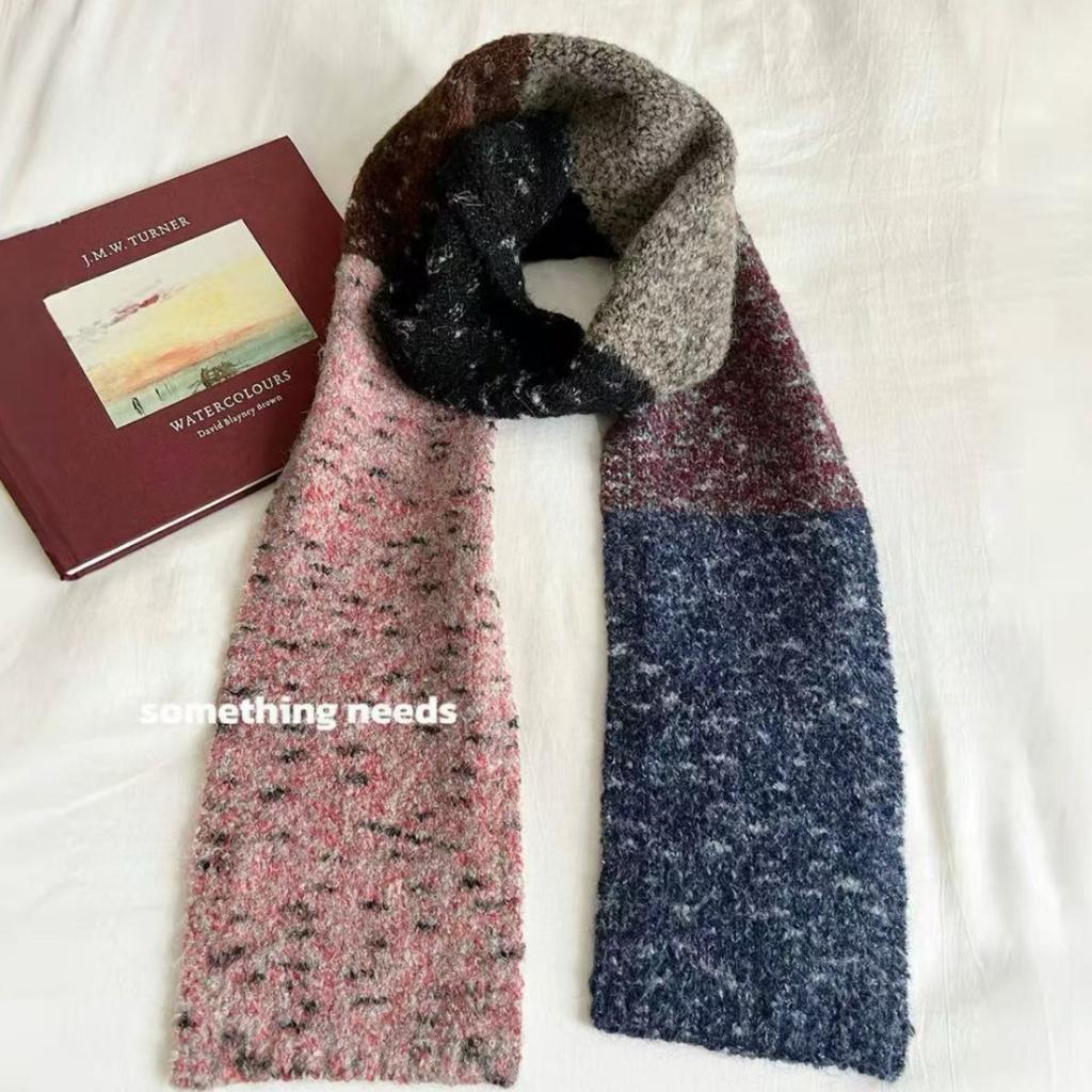 Korean Dopamine Gradient Color Matching Warm Scarf Winter High End Thickened Soft Waxy Knitted Scarf Versatile Shawl