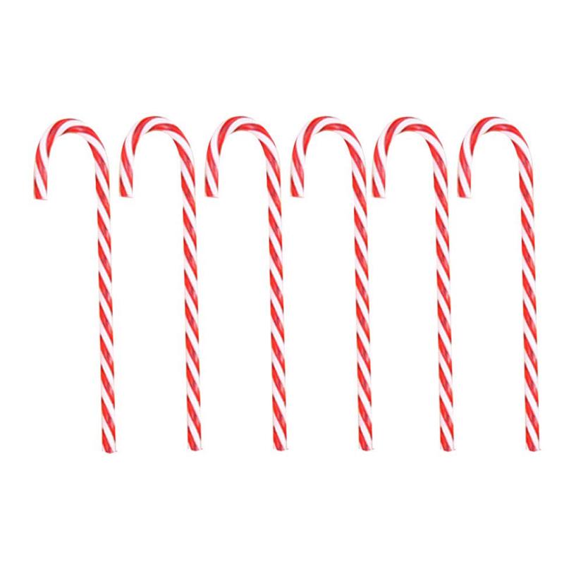 6pcs Christmas Ornament Plastic Candy Canes Christmas Tree Hanging Ornaments