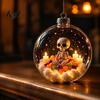 Gift for Halloween Party Glowing Sphere, Lighted Clear Ball Ornament, Cute Witch Hanging Decoration Cat, LED Indoor Mantel Decor Holiday