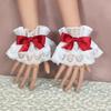 1Pair Ruffled Wrist Cuffs Lace Maid Cosplay Bracelet Sweet Hand Sleeve  Lolita