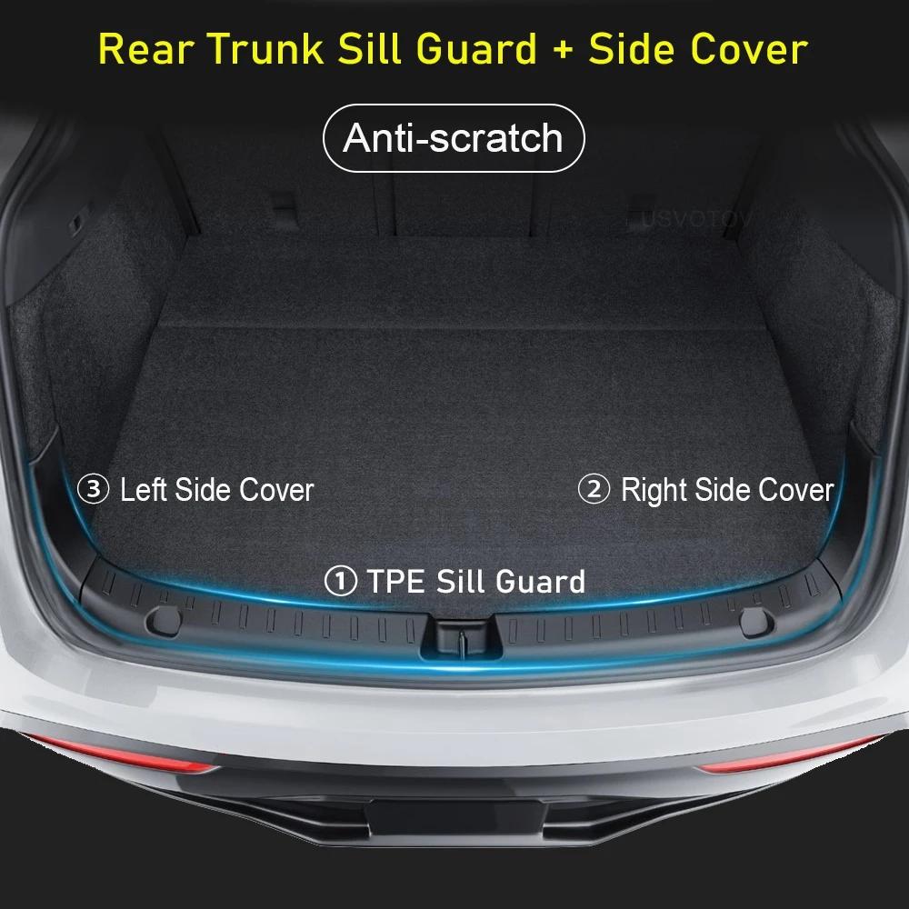 Tesmayx Rear Trunk Sill Guard Cover for Tesla New Model Y Juniper Launch 2026 Trunk Bumper Protector TPE Threshold Accessories