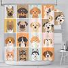 Colorful Square Animal Dog Design Shower Curtain, 180 X 180Cm Bathroom Durable Shower Curtain Home Decor With 12 Hooks