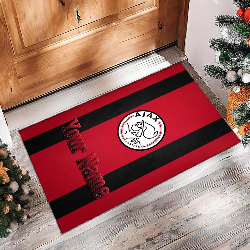 Ajax Amsterdam Bedruckter Kristall-Samt-Teppich Rutschfester Kristall-Samt-Teppich für Sofa, Schlafzimmer, Innenbereich, Heimdekoration