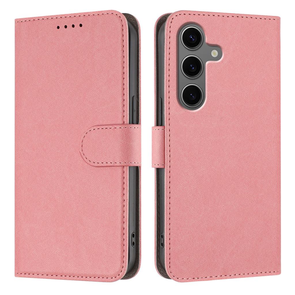 For Samsung Galaxy S25+/Galaxy S24+ Leather Case Solid Color Phone Cover with Wallet