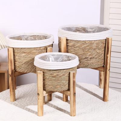 Yousheng Boden Blumenständer, Stabile Rattan-Körbe für schwere Töpfe, Blumenständer mit glatter Oberfläche für Innen-, Außenbereich und Balkon