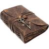 Leather Writing Diary Notebook – Unique Handmade Travel Journal with Embossed Design & Deckle Edge Paper