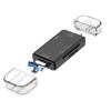 6-in-1 Type-C USB Card Reader, Flip Cover to Micro Adapter for Smartphones and Computers, USB2.0 OTG Card, with A and C Types