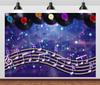 BELECO 7x5ft Fabric Music Theme Backdrop Retro Vinyl Records Music Notation Background Musical Notes Backdrop 70s 80s 90
