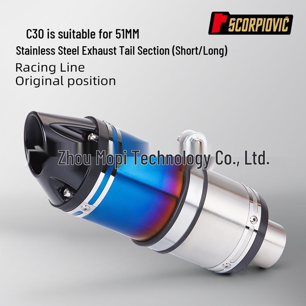 Carbon Fiber Exhaust Pipe for Z400 450SR - SC Mid-Rear Single Swingarm, Long/Short Styles
