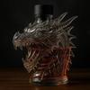 Karafa na whisky s dračí hlavou se silikonovou zátkou 320 ml Skleněný dávkovač na likér pro Bourbon Tequilu Novinka Umění Barové sklo Jedinečná domácí dekorace