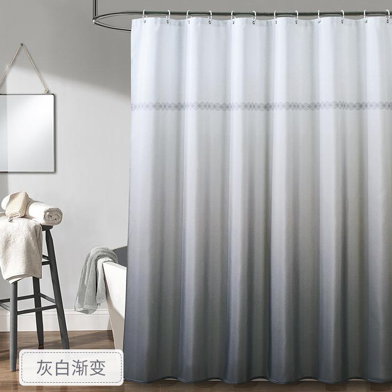 Zuhanyfüggöny Színátmenetes Különböző Színű Vízálló WC Fürdőszoba Függönyökhöz 111cm Modern Stílus Kampókkal Penészálló