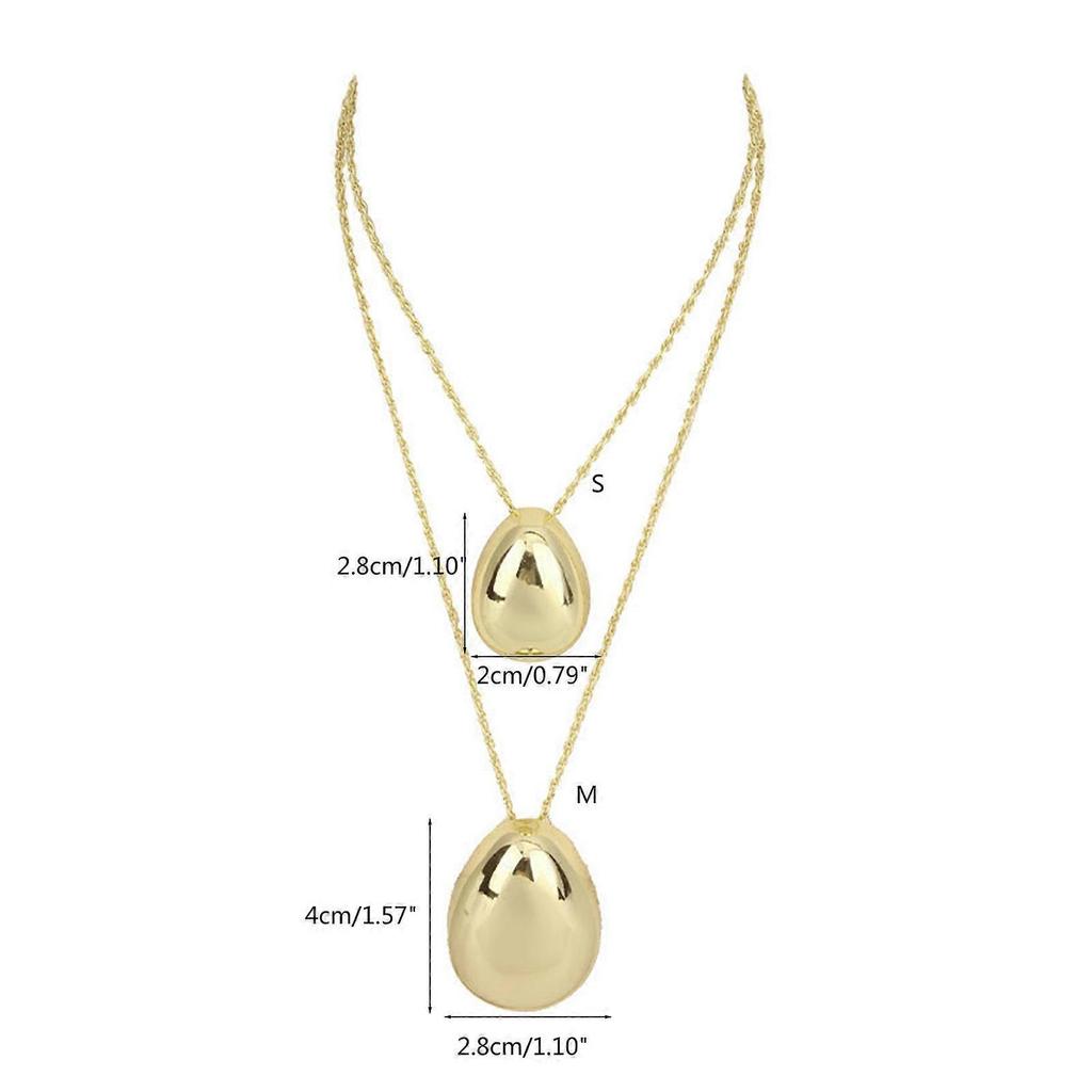 Stylish Waterdrop Pendant Necklace Simple Smooth Waterdrop Pendant Neckchain Adornment Eye Catching Neck Accessory M