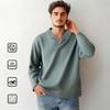 Men's Collared Polo Shirts Casual Long Sleeve Polo Shirts Button Down Pullover Shirts Solid Color Golf Shirts Spring Fall Tops Sweatshirts for Men