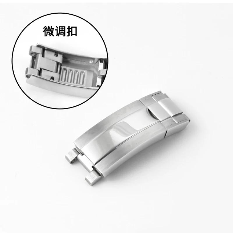9x16mm Watch Band Clasp for Rolex Submariner Daytona GMT Yacht-Master Stainless Steel Adjustable Metal Button Watch Buckle