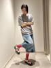 BLOND9 Henley Neck Oversized Short Sleeve T-Shirt_Gray