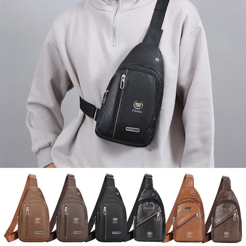 1pc Car Small Backpack Single Shoulder Crossbody Bag One-shoulder Messenger Bag For Cadillac XT5 XT6 ATS XTS SRX XT4 CT5 CT6