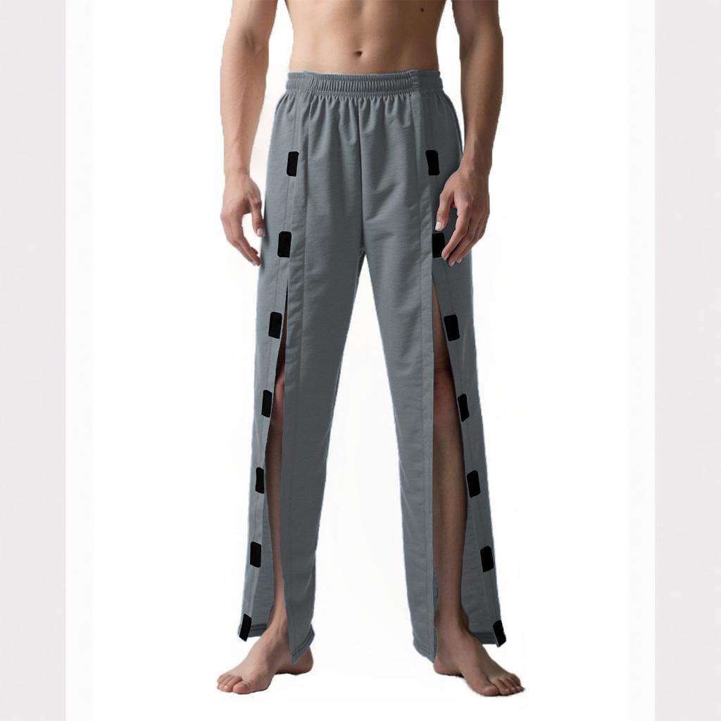 Herrenhose mit doppelseitigem offenem Saum, lockerer Passform und lässiger Riemen-Tasche