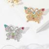 Fashion Gold Crystal for Butterfly Brooch Pin Animal Corsage Pin Charm Jewelry Gift for Best Female