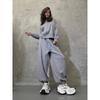 Womens Knit Cardigan Wide-Leg Pants Set Casual Solid Color Streetwear Outfit