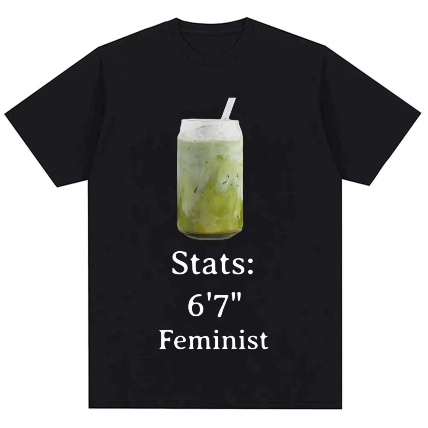 

Funny Matcha 67 Meme Graphic T-shirt Statistics 6 7 _Feminist Humorous T-shirt 2025 Summer Pure Cotton 100% Printed T-shirt S чёрный