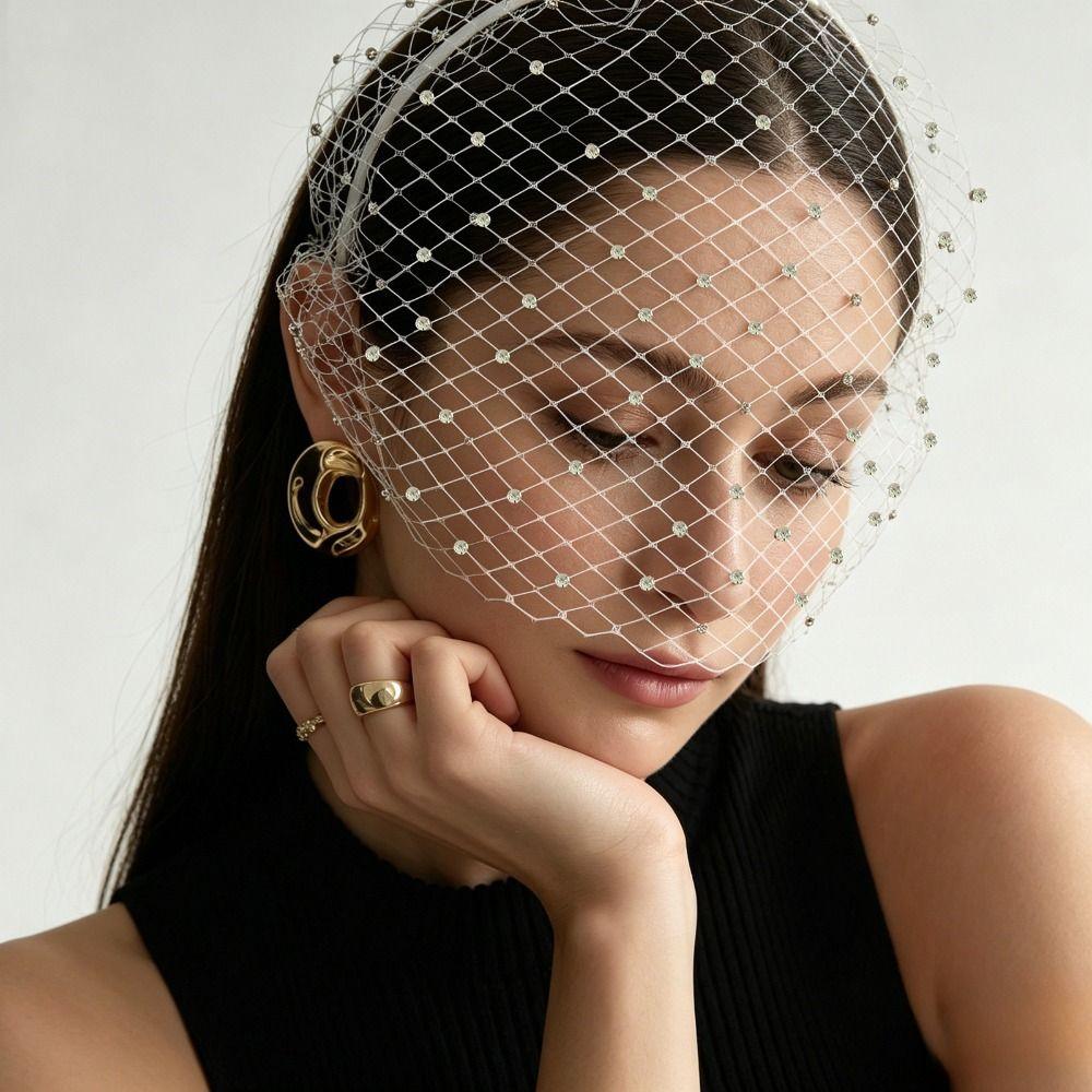 Rhinestone Bride Veils French Style Bridal Headwear Fashion Women's Headpieces Wedding Ceremony