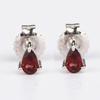 925 Sterling Silver Earrings Pink Tourmaline Pear 5x3mm Rhodium or Yellow Gold Plated Elegant Women Jewelry