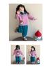2025 Girls' Korean Style Autumn Two-Piece: Color Block Sweatshirt & Green Pants Set