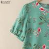 ZANZEA Women Floral Print Summer Casual Round Neck Short Sleeve Dress