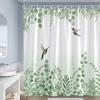 Rustieke Bloemen Douchegordijnen Vlinder Aquarel Bloemen Planten Paars Lavendel Badkamer Gordijn Polyester Decoratie Met Haken