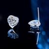 Heart Shape Stud Earrings Women 5.25mm Moissanite Sterling Fashion Minimalist Daily Wear Jewelry