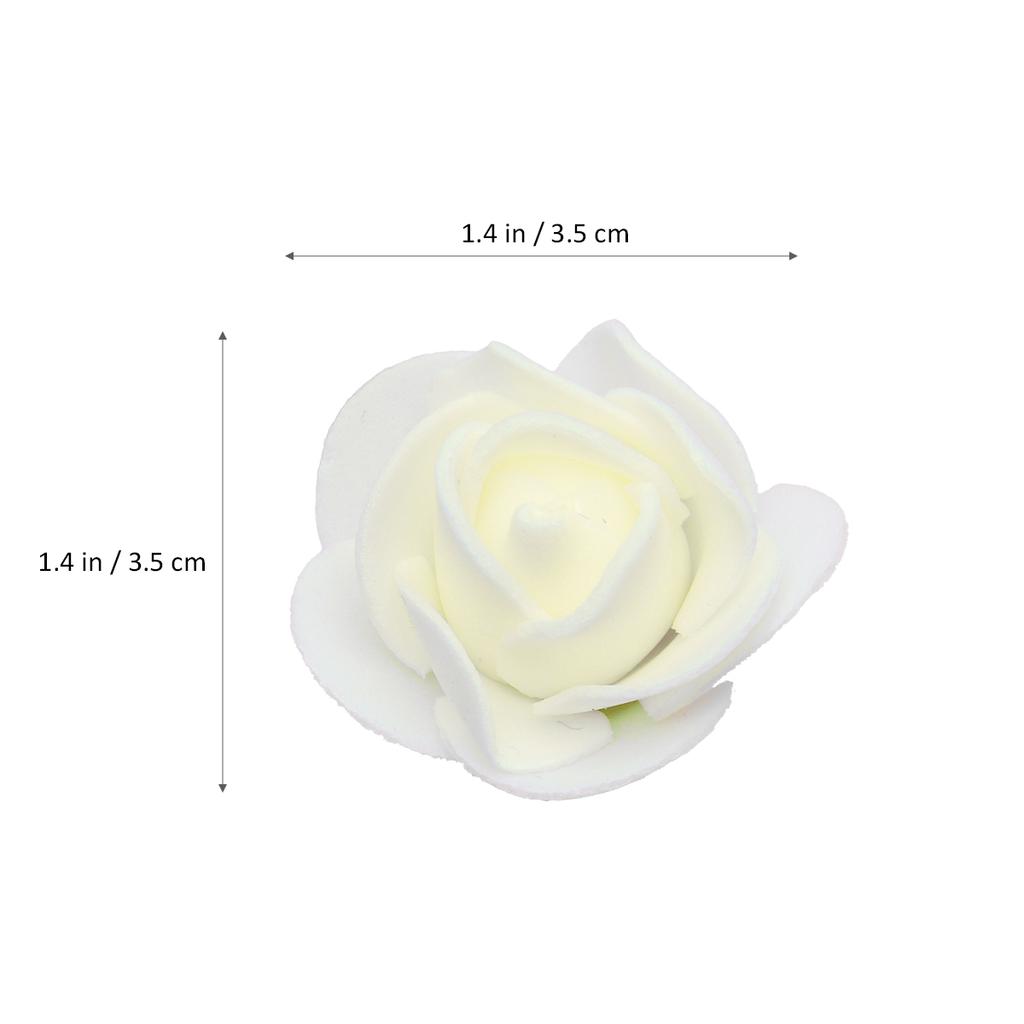 100Pcs 3.5cm Artificial Rose Heads Realistic Foam Fake Rose Heads for Wedding Decoration Party Home DIY Craft Projects