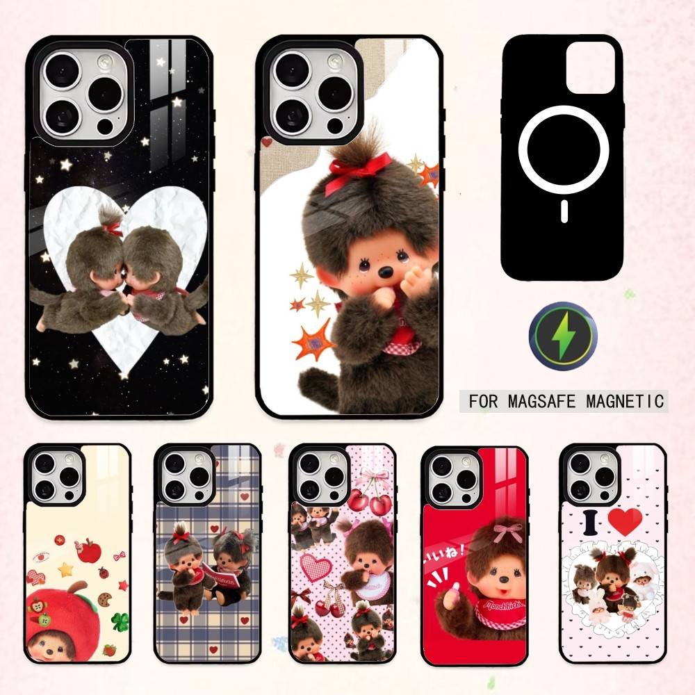 Plush Doll M-Monchhichis Phone Case For iPhone17,16,15,14,13,12,11 Plus,Pro Max Magnetic For Magsafe Wireless Charging