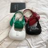 Women PU Leather Half Moon Bag Vintage Small Shoulder Bag for Girls Hobo Handbag Luxury Retro Red Ladies Armpit Purses Totes