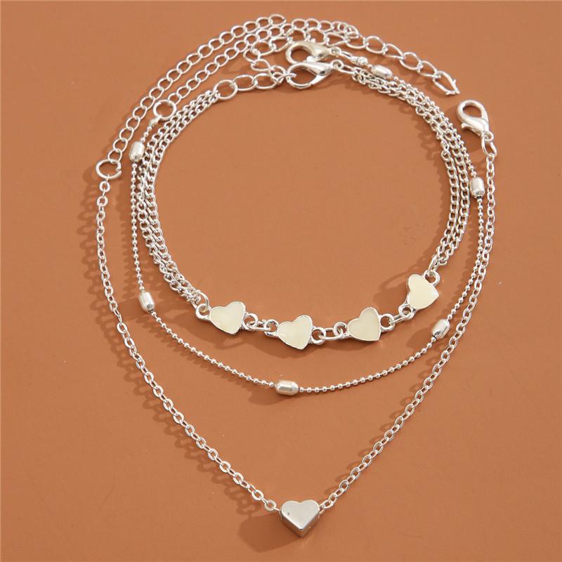 Simple Heart Female Anklets Barefoot Crochet Sandals Foot Jewelry Leg Anklets On Foot Ankle Bracelets For Women Leg Chain